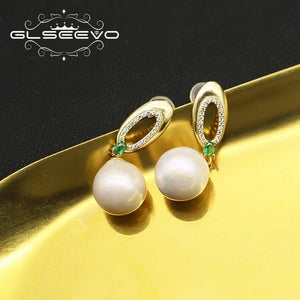 Glseevo Freshwater Pearl Pendant Ring Earrings GE1068