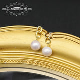 925 Silver Freshwater Pearl Dangle Chain Earrings for Women Teens Party