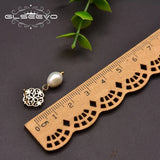 925 Silver Natural Pearls Hollow Jade Lace Drop Earrings Women Geometric Jewelry