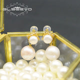 Glseevo Freshwater Pearl Silver Zircon Pendant Earrings GE1074