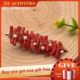 Coral Girl Hairpin Pearl Headdress Flower GH0056