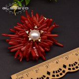 Natural Coral Hairpin Pearl Headdress Flower GH0051