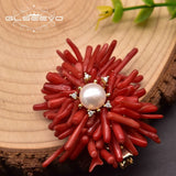 Natural Coral Hairpin Pearl Headdress Flower GH0051