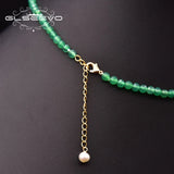 Natural Freshwater Pearl Green Jade Adjustable Necklace