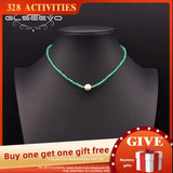 Natural Freshwater Pearl Green Jade Adjustable Necklace