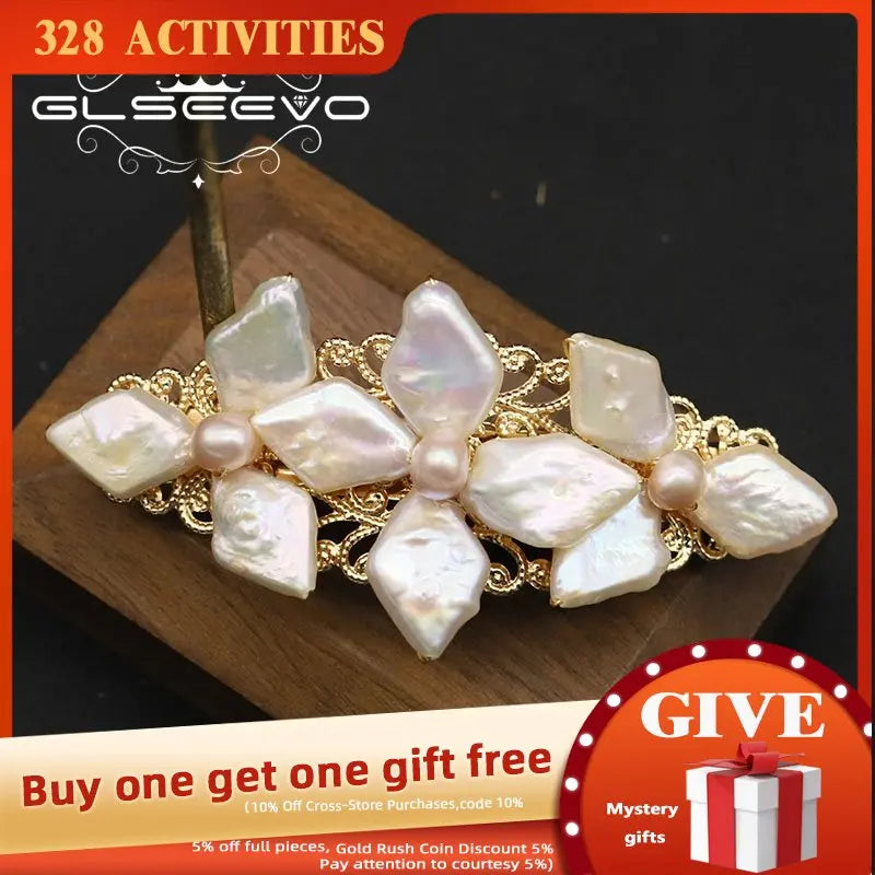 Glseevo Freshwater Pearl Flower Hairpin GH0062