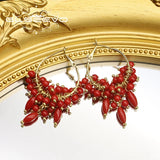 Glseevo Bamboo Coral Earrings Woman Retro Gift Jewelry