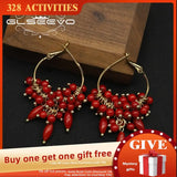 Glseevo Bamboo Coral Earrings Woman Retro Gift Jewelry