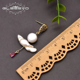 Baroque Freshwater Pearl Red Pendant Earrings GE1050A