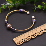 Natural Baroque Pearl Bracelet with Amethyst Cloisonne