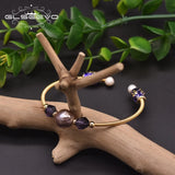Natural Baroque Pearl Bracelet with Amethyst Cloisonne