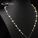 Glseevo Freshwater Pearl Long Necklace Pendant for Party GN040