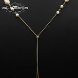 Glseevo Freshwater Pearl Long Necklace Pendant for Party GN040