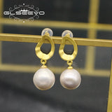 Freshwater Pearl Sterling Silver Pendant Earrings, Love Gift Jewelry