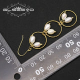 Glseevo Pearl Metal Ring Set Gold-Plated Earrings GE1056