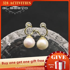 Glseevo Pearl Opening Silver Earrings Valentine's Gift GE1066
