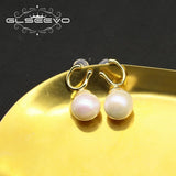 Glseevo Pearl Opening Silver Earrings Valentine's Gift GE1066