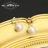 Glseevo Pearl Opening Silver Earrings Valentine's Gift GE1066