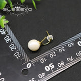 Glseevo Pearl Opening Silver Earrings Valentine's Gift GE1066