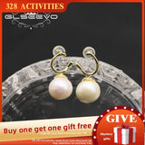 Glseevo Pearl Opening Silver Earrings Valentine's Gift GE1066