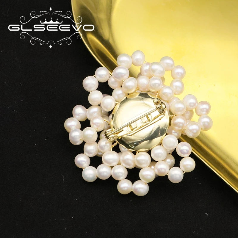Freshwater Pearls Women's Brooch Vintage Wedding Flowers Jewelry