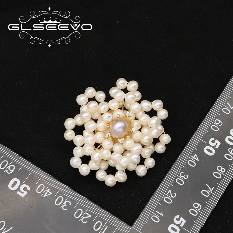 Freshwater Pearls Women's Brooch Vintage Wedding Flowers Jewelry