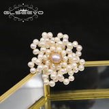 Freshwater Pearls Women's Brooch Vintage Wedding Flowers Jewelry