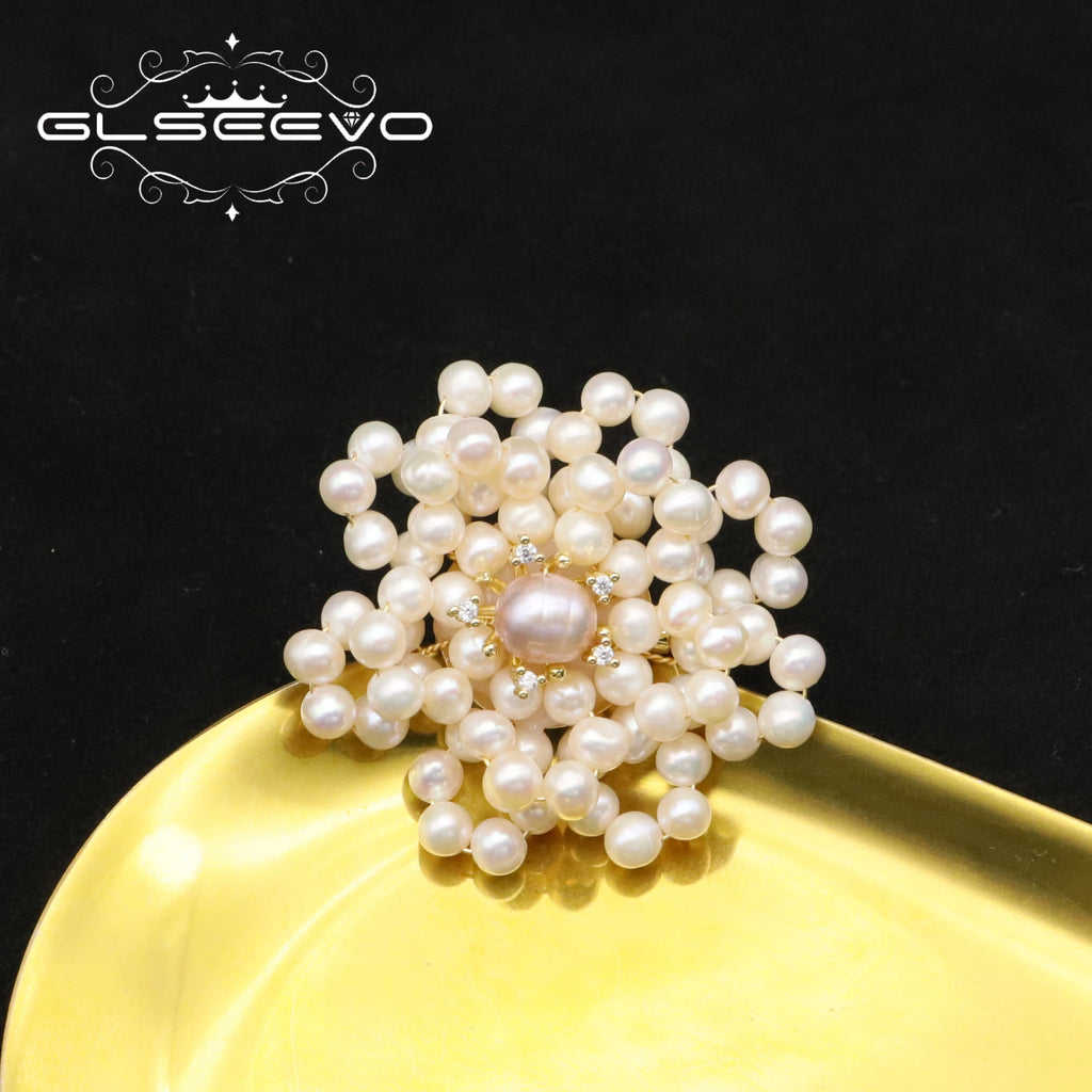 Freshwater Pearls Women's Brooch Vintage Wedding Flowers Jewelry