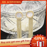 Glseevo Freshwater Pearls Earrings 925 Silver Wedding Pendants Jewelry