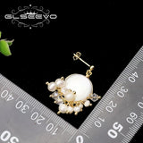 Freshwater Pearls Silver Flower Cluster Earrings GE1132