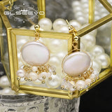 Freshwater Pearls Silver Flower Cluster Earrings GE1132