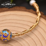 Glseevo Pearl Cloisonne Bracelet Charm Wedding Jewelry
