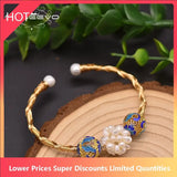 Glseevo Pearl Cloisonne Bracelet Charm Wedding Jewelry
