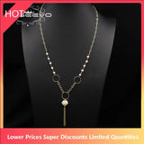 Glseevo Pearl Necklace Long Pendant & Chain Christmas Gift GN0390