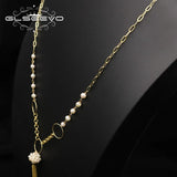 Glseevo Pearl Necklace Long Pendant & Chain Christmas Gift GN0390