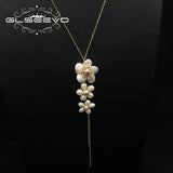 Glseevo Natural Pearl Necklace for Women Flower Necklace GN039