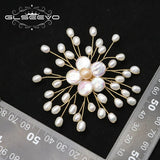 Glseevo Natural pearls Women's Vintage Brooch Flowers Bead Party Jewelry
