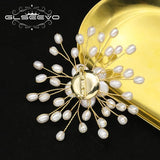 Glseevo Natural pearls Women's Vintage Brooch Flowers Bead Party Jewelry
