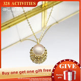 Glseevo Sterling Silver Freshwater Pearl Pendant Necklace Women's Jewelry