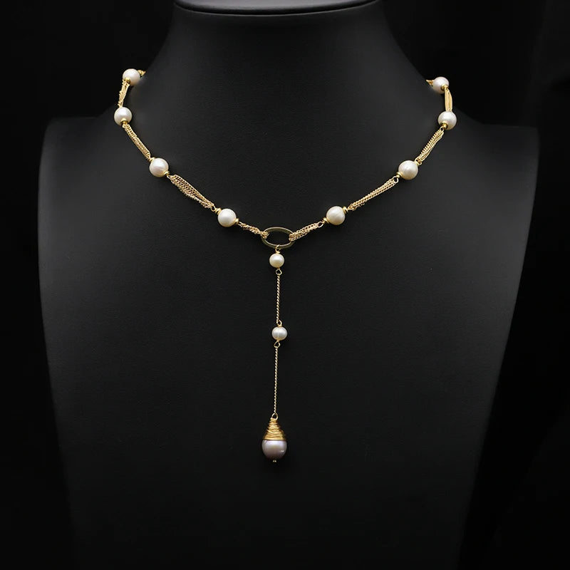 Glseevo Freshwater Pearl Necklace Wedding Party Jewelry GN0389