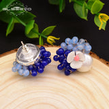 Glseevo Sterling Silver Freshwater Pearl Stone Earrings