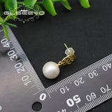 Sterling Silver Mesh Pearl Pendant Earrings for Women GE1086