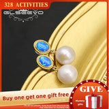 Glseevo Silver Starry Sky Pearl Pendant Earrings GE1082