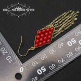 Glseevo Women Earring High Dangle Red Long Hanging Earrings Christmas Year