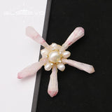 Vintage Pink Pearl Brooch for Women, GO0396B