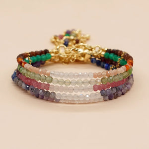 Go2BoHo 4mm Copper Bead Semiprecious Stone Bracelet