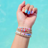 Go2BoHo 7pcs Smiley Face Bracelet Colorful Seed Beads Heart Beaded Bracelets