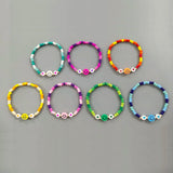 Go2BoHo 7pcs Smiley Face Bracelet Colorful Seed Beads Heart Beaded Bracelets
