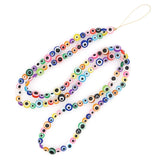 Go2BoHo Evil Eye Beaded Cell Phone Charm Multicolor Glazed Chain Jewelry Lanyard