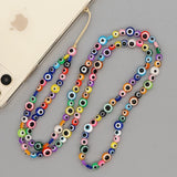 Go2BoHo Evil Eye Beaded Cell Phone Charm Multicolor Glazed Chain Jewelry Lanyard
